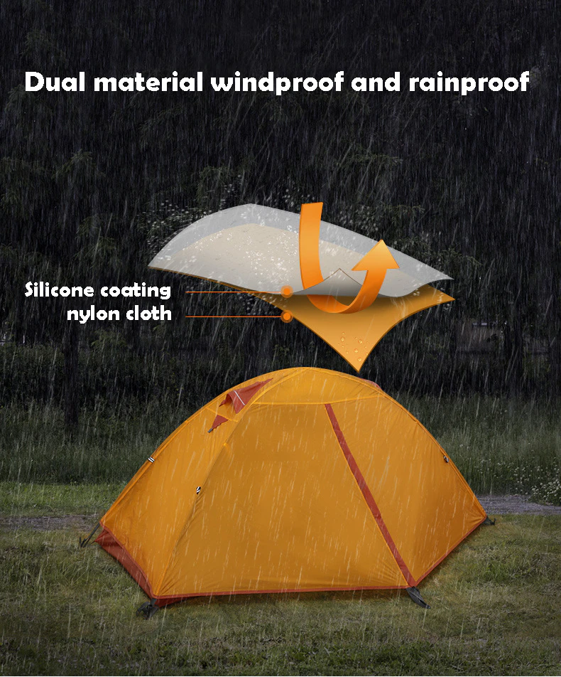 Cheap Goat Tents Hewolf Single Double Decker Double Door Rainstorm Tent High Mountain Snowfield Ultralight Camping Equipment Silicone Tent Tents 